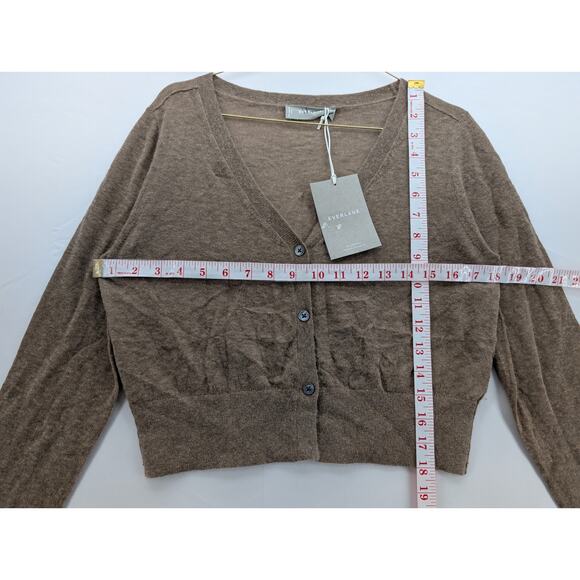 NWT Everlane Alpaca Cropped Cardigan Sweater in Dark Taupe size XS - Picture 5 of 6